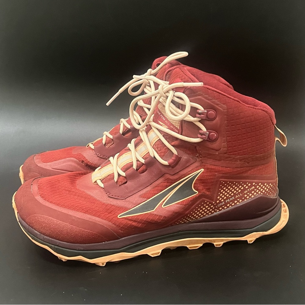Altra Lone Peak Mid Trail Running Hiking Shoe All-Weather Womens Sz 8 - Read